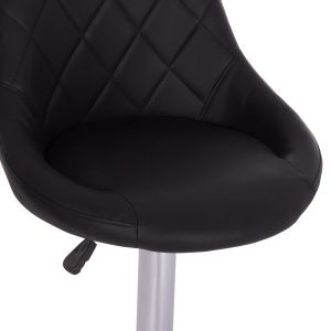 Bar stool Rose Hm204.21 chrome base and black Pu 48x45x105hcm.