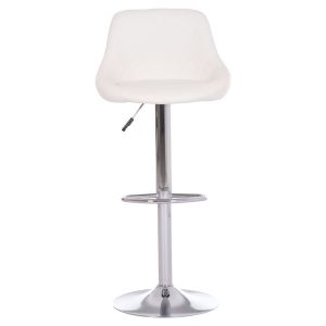 Bar stool Rose Hm204.22 with chrome base and white Pu 48x45x105hcm.