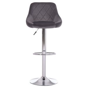 Bar stool Rose Hm204.41 chrome base and suspension and gray velvet 48x45x105cm.
