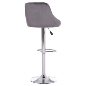 Bar stool Rose Hm204.41 chrome base and suspension and gray velvet 48x45x105cm.