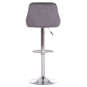 Bar stool Rose Hm204.41 chrome base and suspension and gray velvet 48x45x105cm.