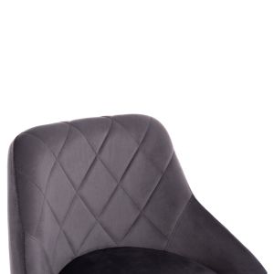 Bar stool Rose Hm204.41 chrome base and suspension and gray velvet 48x45x105cm.