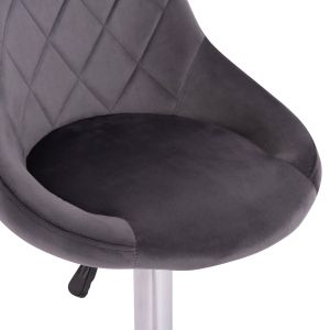Bar stool Rose Hm204.41 chrome base and suspension and gray velvet 48x45x105cm.