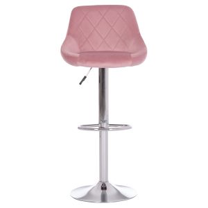 Bar stool Rose Hm204.42 chrome base and suspension and dusty pink velvet 48x45x105cm.