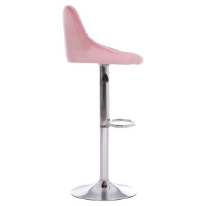 Bar stool Rose Hm204.42 chrome base and suspension and dusty pink velvet 48x45x105cm.