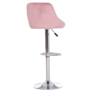 Bar stool Rose Hm204.42 chrome base and suspension and dusty pink velvet 48x45x105cm.