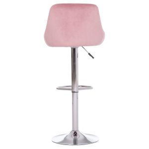 Bar stool Rose Hm204.42 chrome base and suspension and dusty pink velvet 48x45x105cm.
