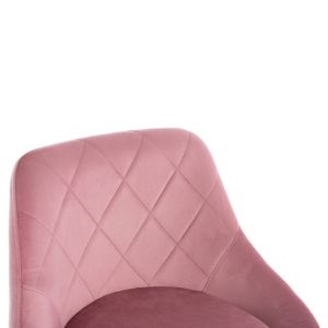 Bar stool Rose Hm204.42 chrome base and suspension and dusty pink velvet 48x45x105cm.