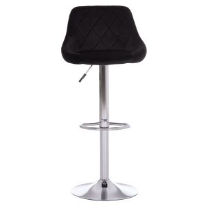 Bar stool Rose Hm204.44 chrome base and suspension and black velvet 48x45x105cm.