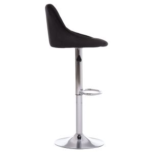 Bar stool Rose Hm204.44 chrome base and suspension and black velvet 48x45x105cm.