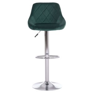 Bar stool Rose Hm204.46 chrome base and suspension and cypress green velvet 48x45x105cm.