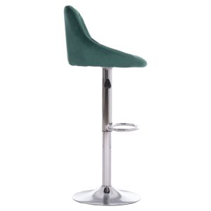 Bar stool Rose Hm204.46 chrome base and suspension and cypress green velvet 48x45x105cm.
