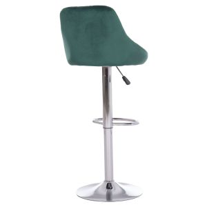 Bar stool Rose Hm204.46 chrome base and suspension and cypress green velvet 48x45x105cm.