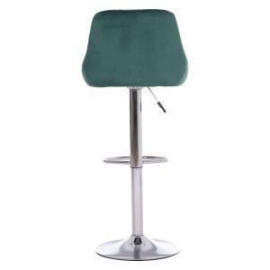 Bar stool Rose Hm204.46 chrome base and suspension and cypress green velvet 48x45x105cm.