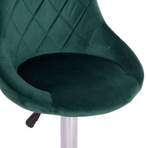 Bar stool Rose Hm204.46 chrome base and suspension and cypress green velvet 48x45x105cm.