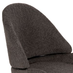 Бар стол Sarky сиво букле и черни метални крака Hm8586,01 55x62x105cm