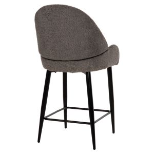 Бар стол Sarky сиво букле и черни метални крака Hm8586,01 55x62x105cm
