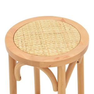 Бар стол Serzo бук и ратан в натурален цвят 36x71cm
