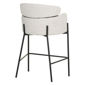 Bar stool Tolerse Wolf beige fabric-black metal legs