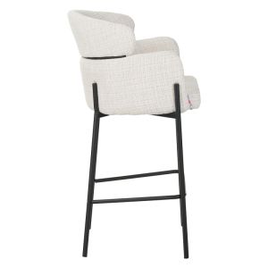 Bar stool Tolerse Wolf beige fabric-black metal legs