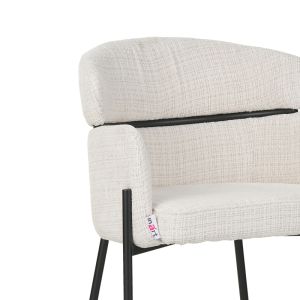 Bar stool Tolerse Wolf beige fabric-black metal legs