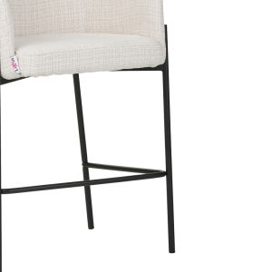 Bar stool Tolerse Wolf beige fabric-black metal legs