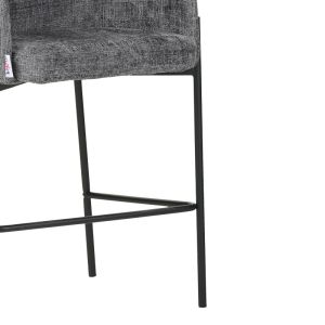 Bar stool Tolerse Wolf light gray fabric-black metal legs
