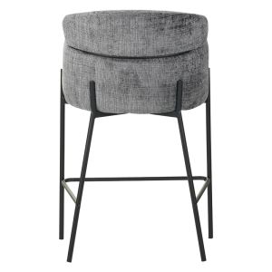 Bar stool Tolerse Wolf light gray fabric-black metal legs