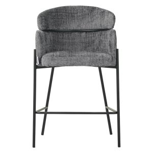 Bar stool Tolerse Wolf light gray fabric-black metal legs