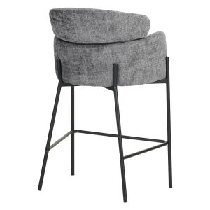 Bar stool Tolerse Wolf light gray fabric-black metal legs