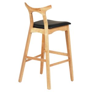 Bar stool Usopp .01 rubber wood in light oak- black Pu 43x41x100hcm Hm9951