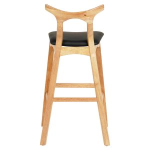 Bar stool Usopp .01 rubber wood in light oak- black Pu 43x41x100hcm Hm9951