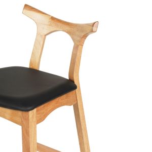 Bar stool Usopp .01 rubber wood in light oak- black Pu 43x41x100hcm Hm9951