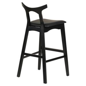 Bar stool Usopp .02 rubber wood and Pu in black color 49x53x99.5hcm Hm9951