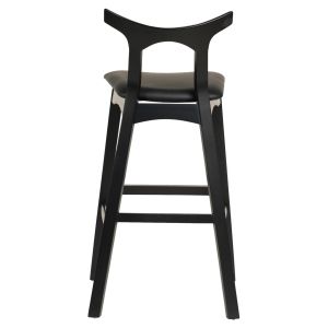 Bar stool Usopp .02 rubber wood and Pu in black color 49x53x99.5hcm Hm9951