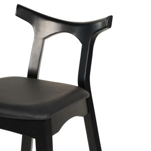 Bar stool Usopp .02 rubber wood and Pu in black color 49x53x99.5hcm Hm9951