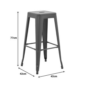 Bar stool Utopia metal in anthracite color 42x42x76cm