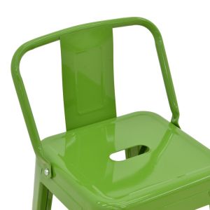 Utopia bar stool with medium height and backrest, metal, green color, 42x42x86cm