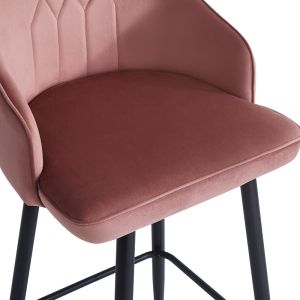 Bar stool Velva Velvet in rotten apple color 49x63x102cm
