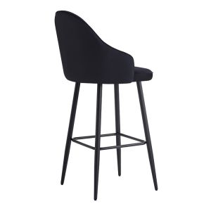 Бар стол Velva Velvet в черен цвят 49x63x102см