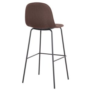 Bar stool Vincent Hm8579.23 brown fabric-metal black frame 47x46x104hcm.
