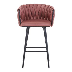 Vivian bar stool, Rotten Apple color, velvet legs, black metal, 57x50x100 cm