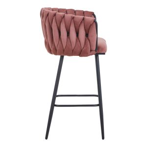 Vivian bar stool, Rotten Apple color, velvet legs, black metal, 57x50x100 cm