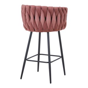 Vivian bar stool, Rotten Apple color, velvet legs, black metal, 57x50x100 cm
