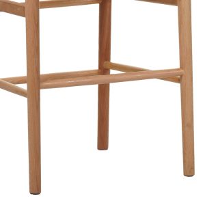 Бар стол Wishbone каучуково дърво-въже в естествен нюанс 55x49x108см