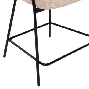 Бар стол Wolf бежово букле и метални крака Hm8584,02 56x56x96cm