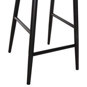 Bar stool aluminum Camden, 01 anthracite with ecru cushion with print 56x60x108hcm Hm6142