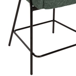 Бар стол зелено букле и метални крака Wolf Hm8584,03 56x56x96cm