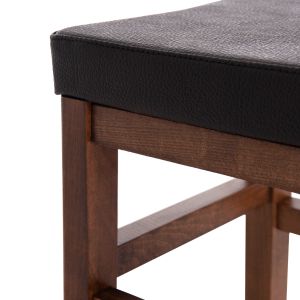 Bar stool brown, black square, Hm8069, 30x34x82h cm.