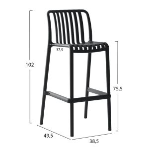 Bar stool polypropylene Convee Hm6098,02 black 38,5x49,5x102cm